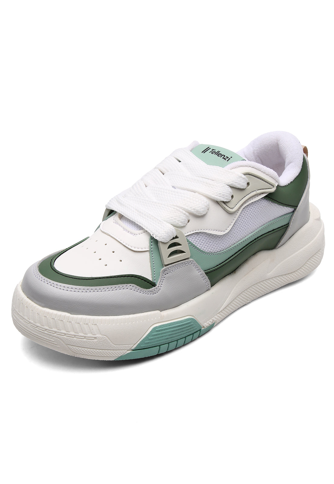 Tenis Sneakers Dama Marfil-Verde Tellenzi 150