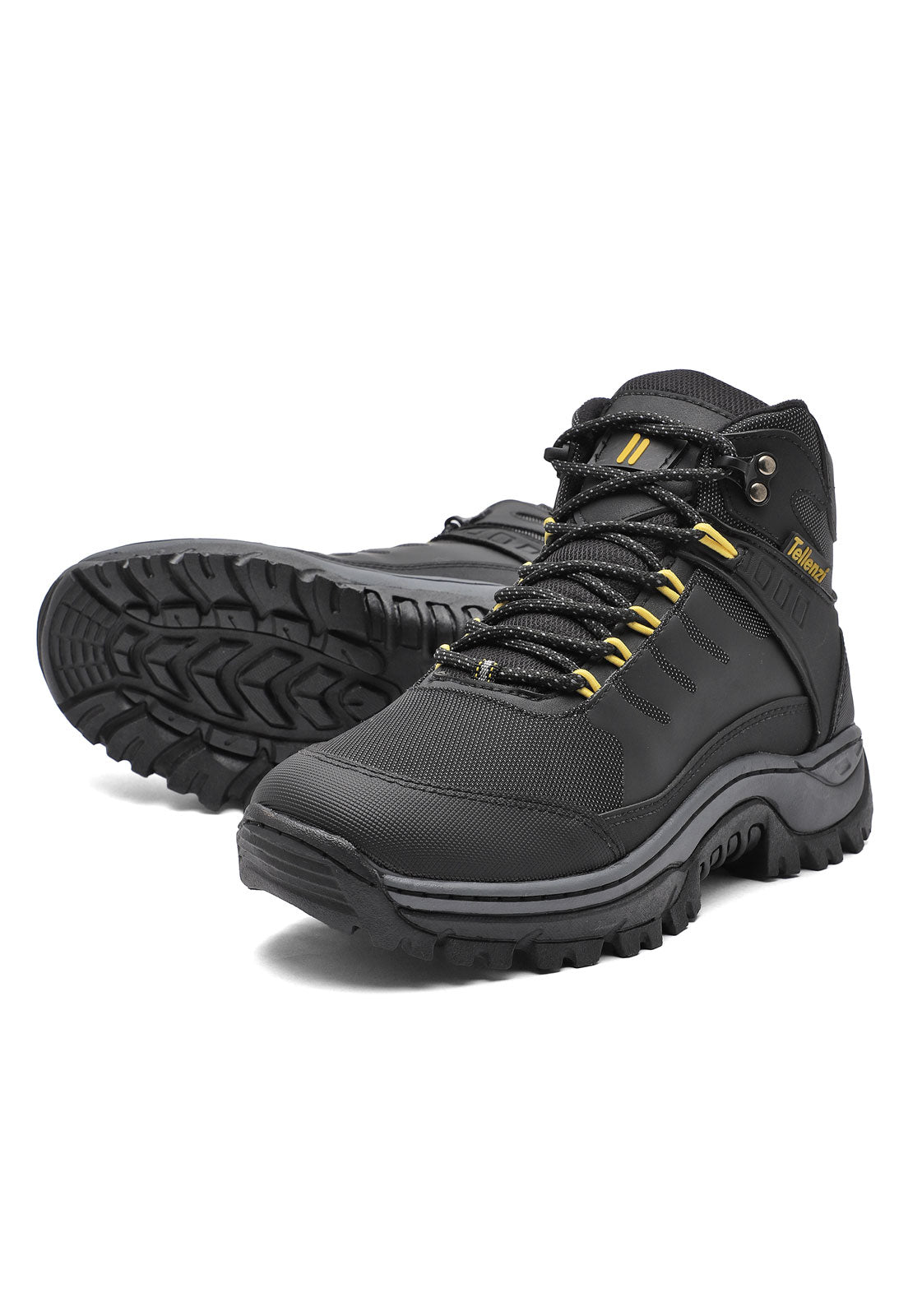 Bota Hombre Outdoor Negro-Amarillo Tellenzi 7-144