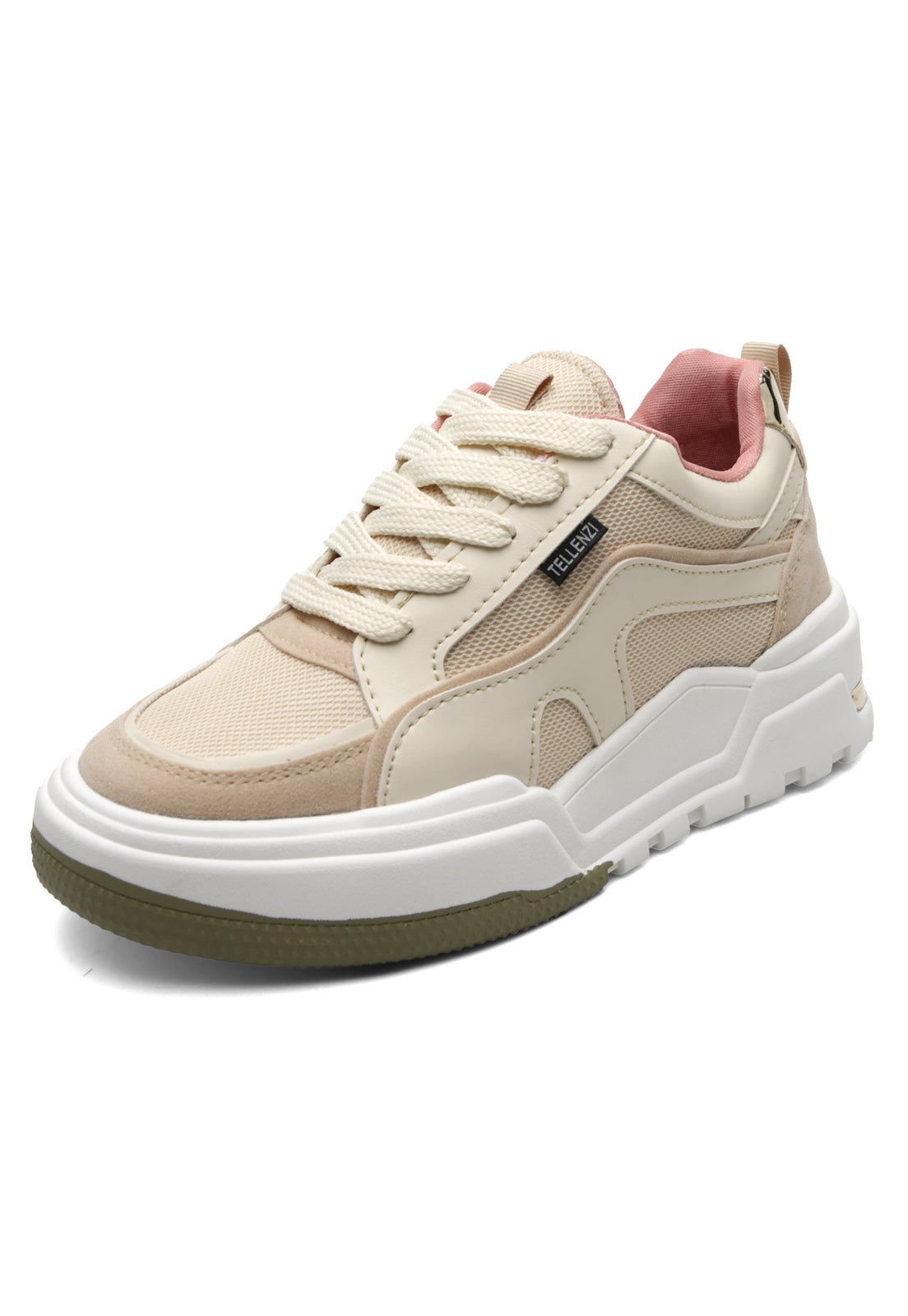 Tenis Dama Beige-Verde Tellenzi 554