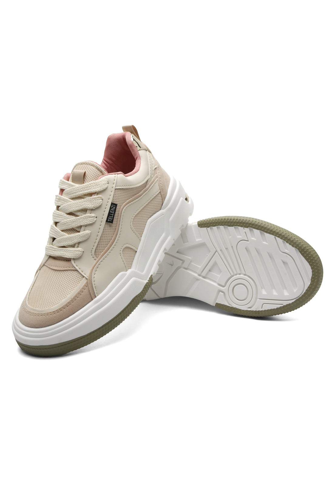 Tenis Dama Beige-Verde Tellenzi 554