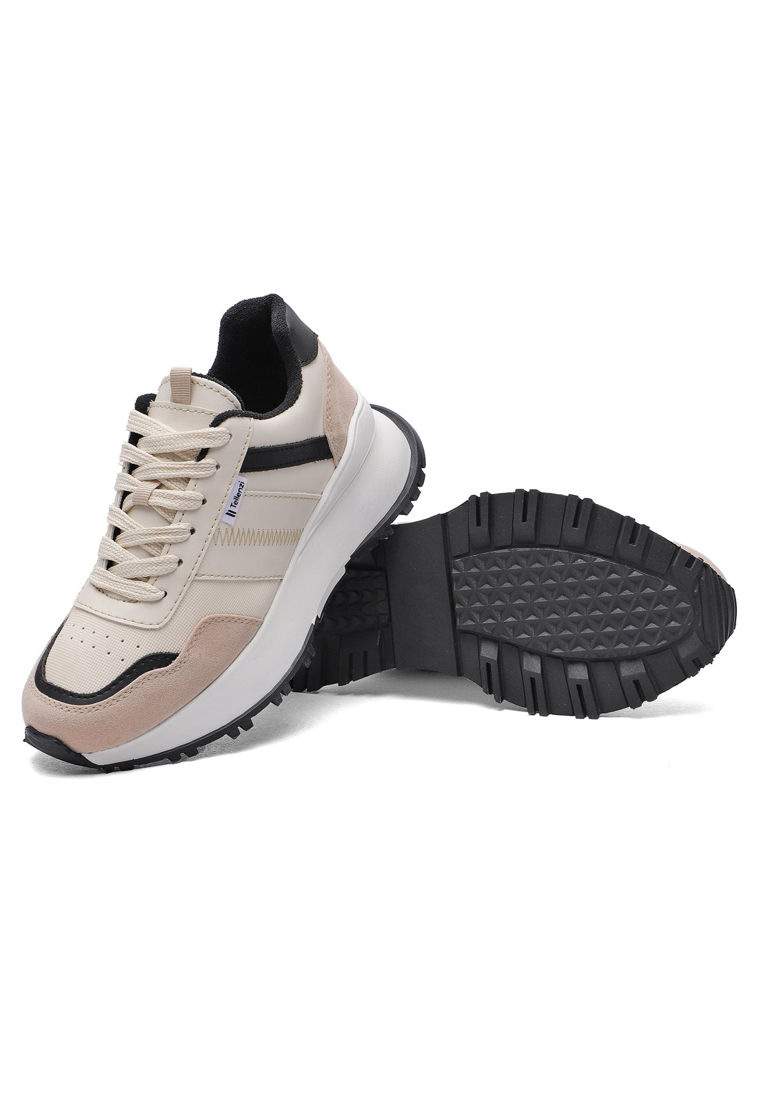 Tenis Dama Beige-Negro Tellenzi 596